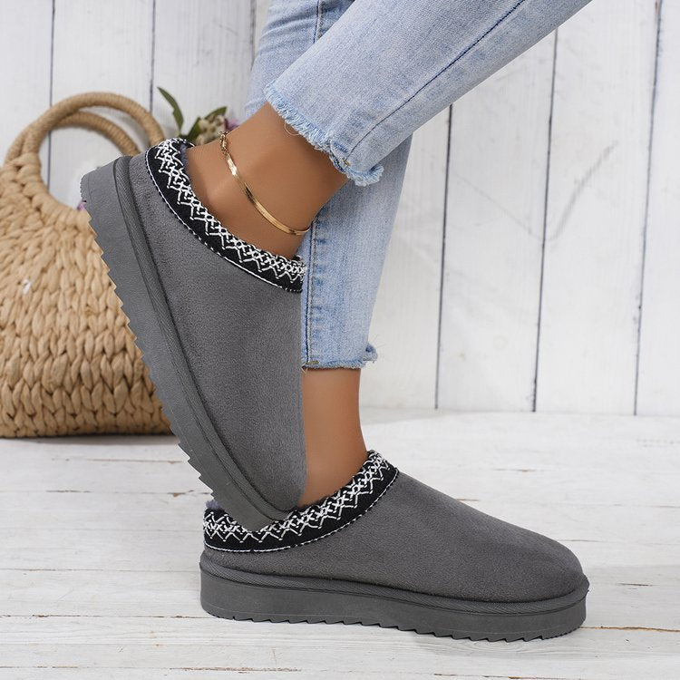 Damen  gefütterte Kuschel-Pantoletten mit besticktem Schaftrand, weichem Faux‑Fellfutter und profilierter Anti-Rutsch‑Sohle Nord Taschen