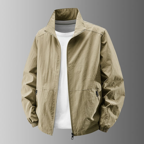 Herren Ultraleichte Funktions-Übergangsjacke mit Stehkragen, Zwei-Wege-Reißverschluss & verdeckten Reißverschlusstaschen Nord Taschen