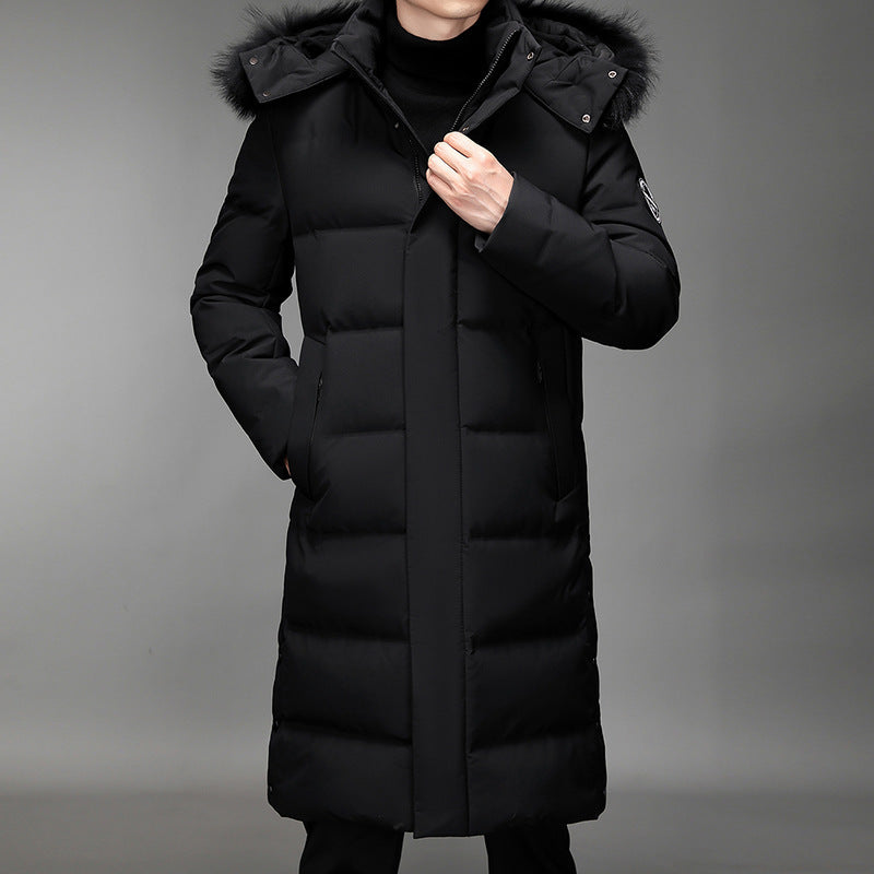Herren Lang geschnittener Slim-Fit Steppparka mit abnehmbarer Kapuze und Thermofutter Nord Taschen