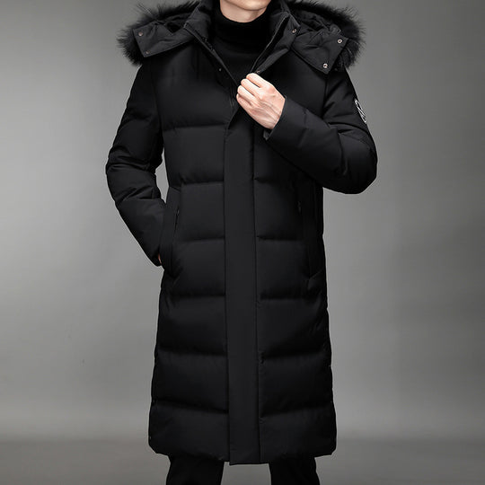 Herren Lang geschnittener Slim-Fit Steppparka mit abnehmbarer Kapuze und Thermofutter Nord Taschen