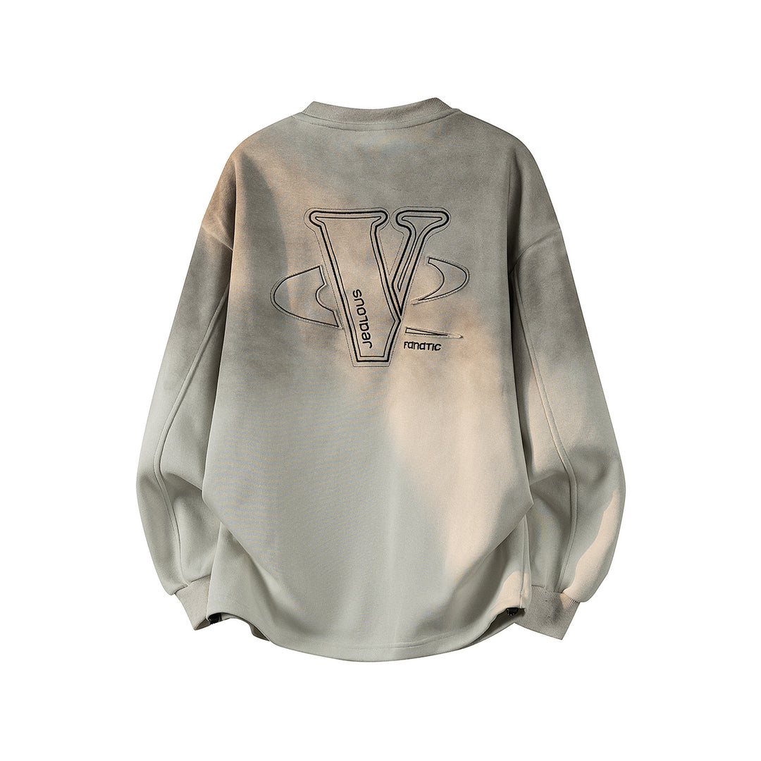 Damen Oversize-Sweatshirt mit gesticktem Schriftzug, abgerundetem Saum & überschnittener Schulter Nord Taschen
