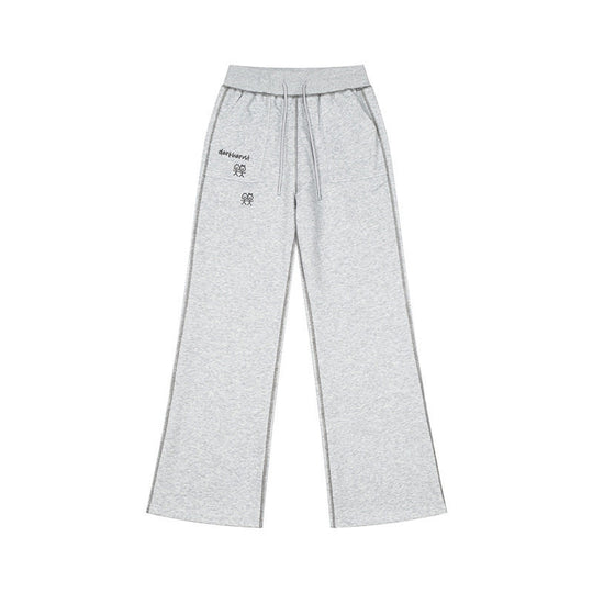 Damen Weite Lounge-Hose mit hohem Bund, Kordelzug und Kontrastnaht Nord Taschen