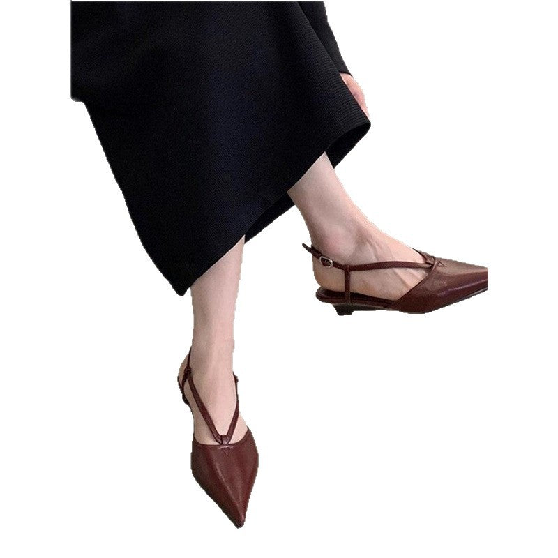 Damen spitze Slingback Pumps aus feinem Leder