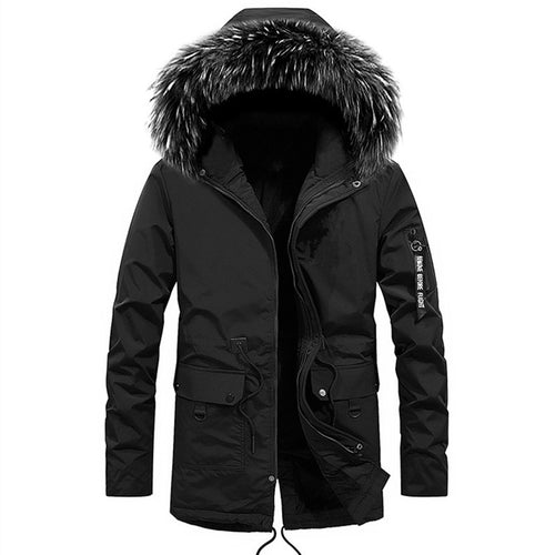 Herren Winterparka mit Kunstfellkapuze, Thermofütterung und Multifunktionstaschen Nord Taschen