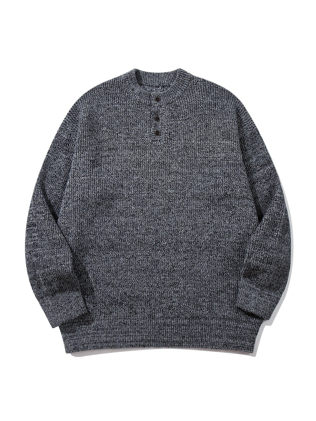 Herren Grobstrick-Henleypullover mit halber Knopfleiste und Rippbündchen Nord Taschen