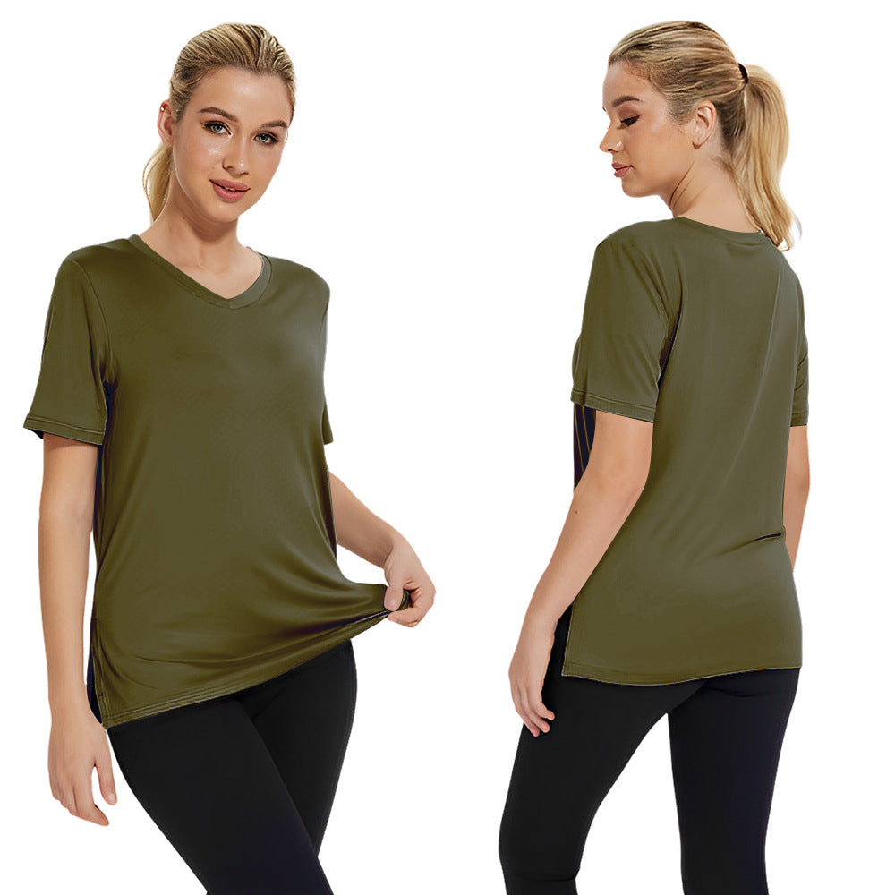 Damen Funktionales V-Ausschnitt Sportshirt mit atmungsaktiver Technologie Nord Taschen