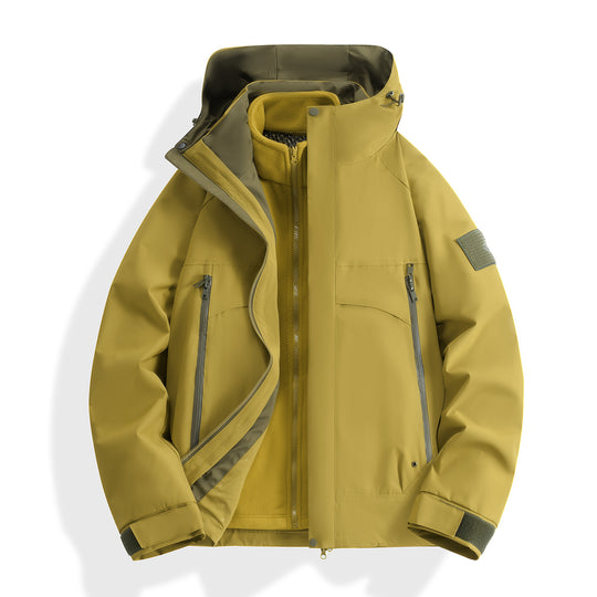 Damen wasserdichter modularer Parka mit abnehmbarer Fleece-Innenjacke und technischer Kapuze Nord Taschen