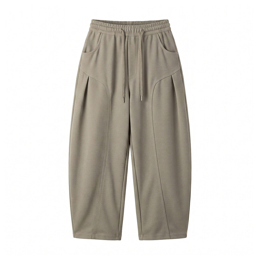 Damen Relaxed-Cropped Jogpant mit Tunnelzug, seitlichen Falten und Eingrifftaschen Nord Taschen