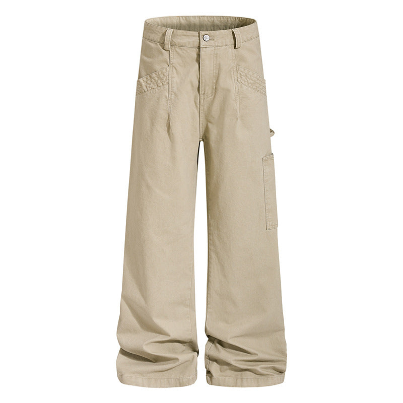Damen Weite Cargo-Palazzo-Hose mit Utility-Taschen, hohem Bund und lässigem Culotte-Schnitt Nord Taschen