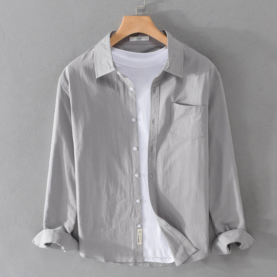 Herren Leichtes Baumwoll‑Leinen Overshirt mit Brusttasche und Relaxed‑Fit Nord Taschen