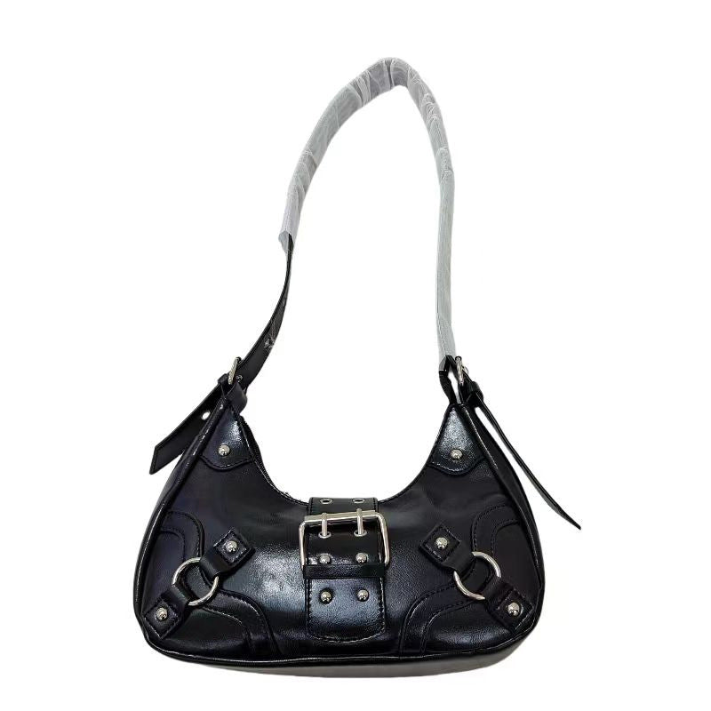 Damen Hobo-Tasche mit moderner Faltenstruktur und eleganten Nietenakzenten Nord Taschen