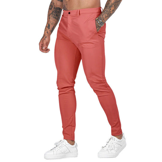 Herren Slim Fit Trousers aus elastischem Material mit seitlichen Taschen