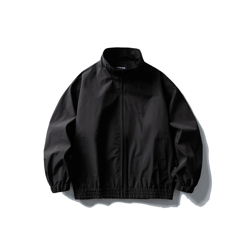 Herren Windbreaker-Jacke im Boxy‑Schnitt mit Stehkragen und elastischem Saum Nord Taschen