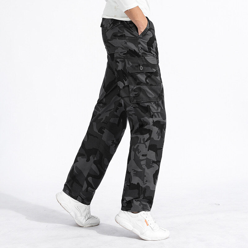 Herren Camouflage Cargohose im Army‑Stil mit geradem Schnitt, Mehrfach‑Taschen & robusten Nähten Nord Taschen