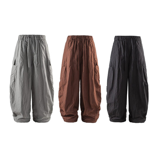Herren Leichte Crinkle‑Optik Cargo‑Jogginghose mit elastischem Bund und Kordelzug Nord Taschen