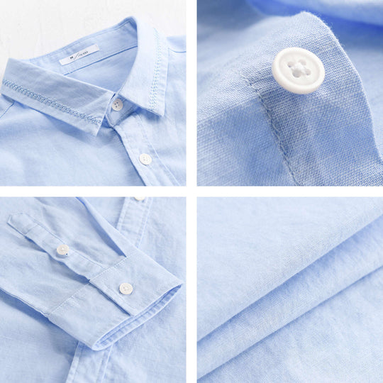 Herren Leichtes Baumwollhemd mit Lagen‑Look und Kentkragen Nord Taschen
