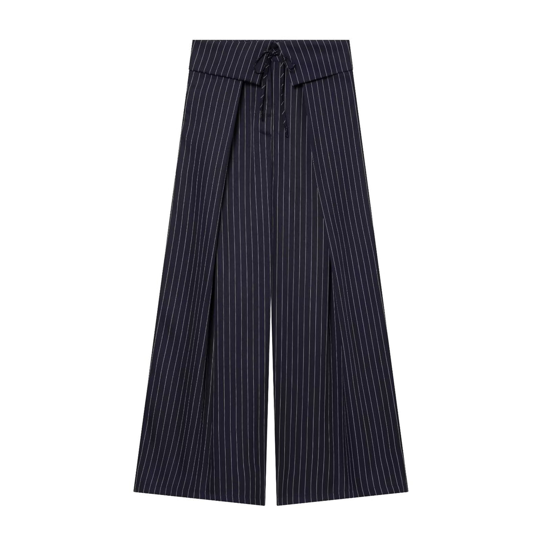 Damen Weite Highwaist-Palazzohose mit Wickel-Front und Taillenschnürung Nord Taschen