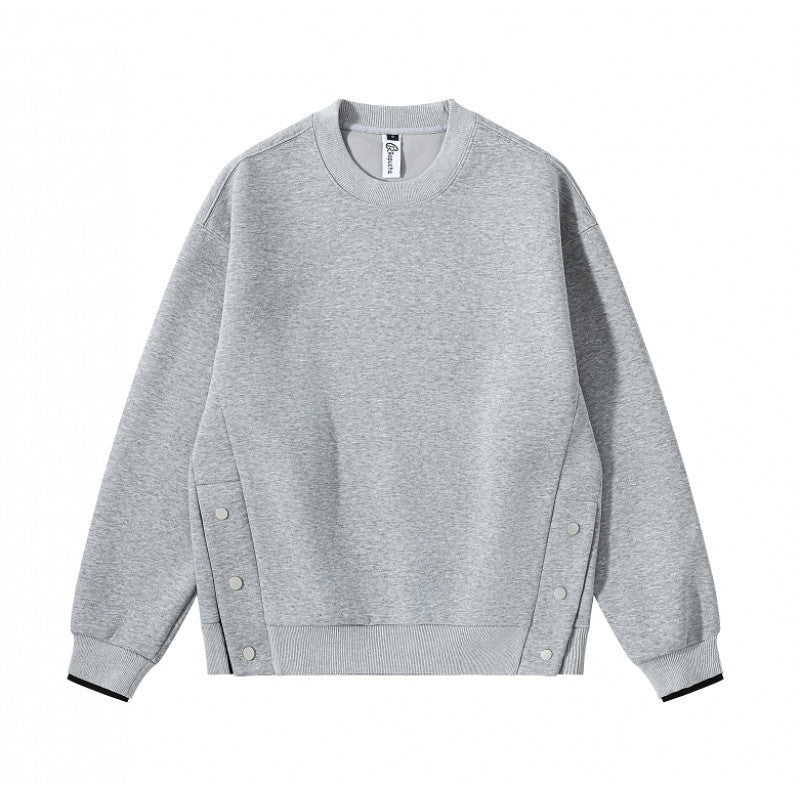 Unisex Oversize-Sweatshirt mit seitlichen Druckknopfleisten, Rippbündchen und Rundhals Nord Taschen