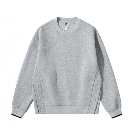 Unisex Oversize-Sweatshirt mit seitlichen Druckknopfleisten, Rippbündchen und Rundhals Nord Taschen