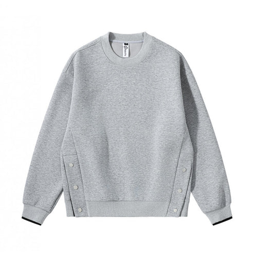 Unisex Oversize-Sweatshirt mit seitlichen Druckknopfleisten, Rippbündchen und Rundhals Nord Taschen