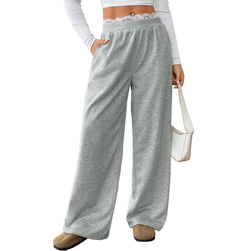 Damen Bequeme und elegante Weite Jogginghose Nord Taschen