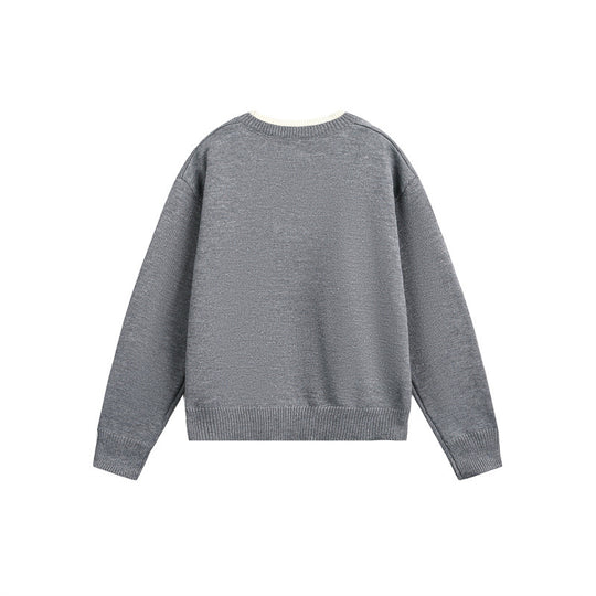 Unisex Grobgestrickter Pullover mit V‑Knopfleiste und Lagenkragen Nord Taschen