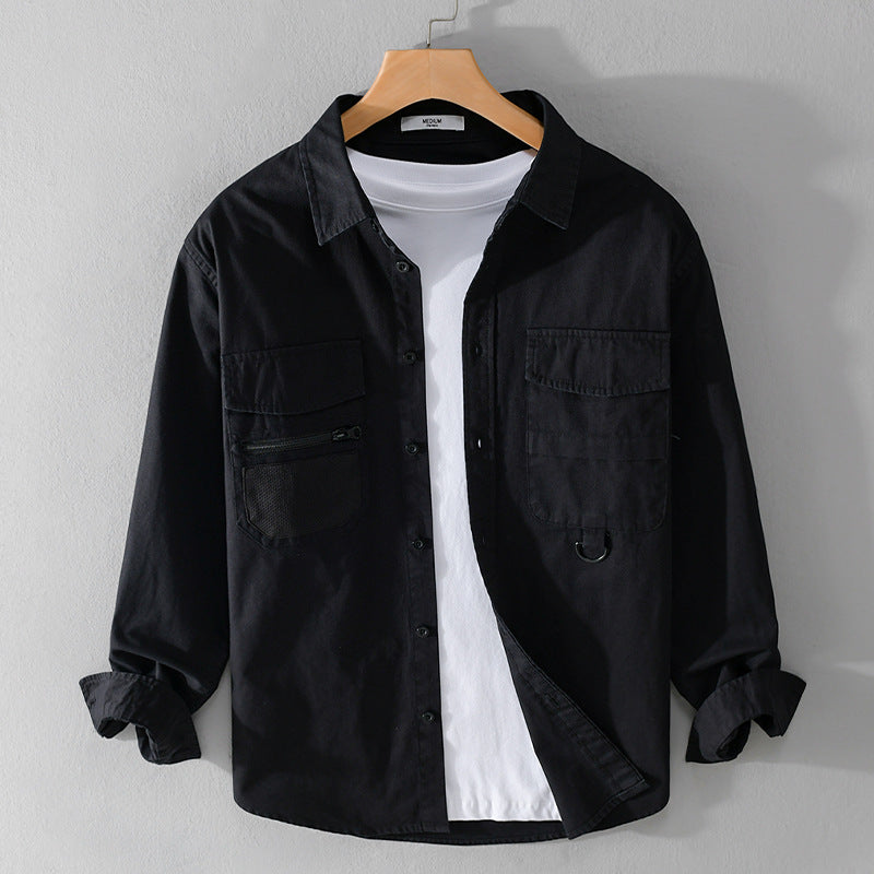 Herren Utility-Overshirt aus Baumwollmix mit Mehrfachtaschen und D-Ring Nord Taschen