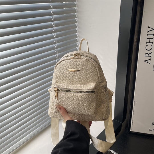 Damen Rucksack mit geflochtenem Design und goldenen Akzenten Nord Taschen