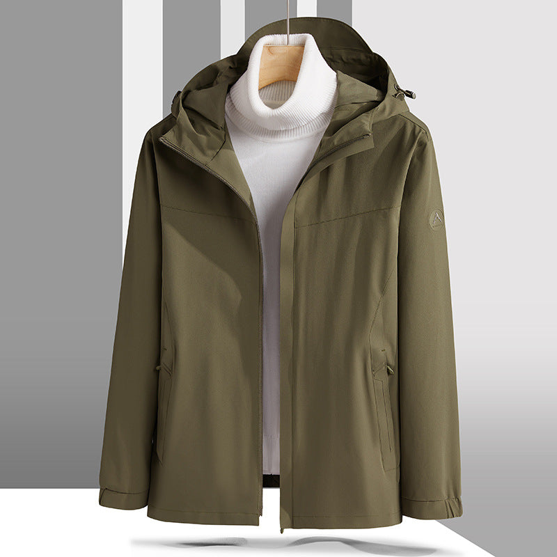 Herren Leichte technische Softshelljacke mit verstellbarer Kapuze und minimalistischer Sportpassform Nord Taschen