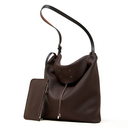 Damen Hobo-Tasche aus weichem, strukturiertem Leder mit abnehmbarem Kosmetiktäschchen Nord Taschen