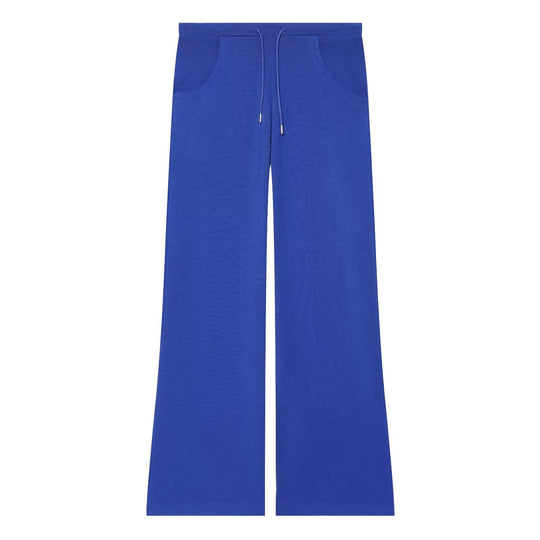 Damen Fließende Palazzo‑Loungehose mit hohem Bund, Kordelzug und aufgesetzten Eingrifftaschen Nord Taschen