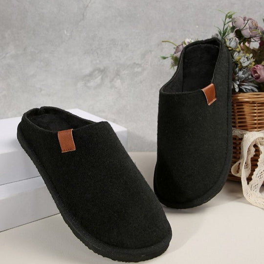 Damen Gefütterte Wolloptik-Hausschuh-Mules mit Teddyfutter und rutschfester Laufsohle Nord Taschen