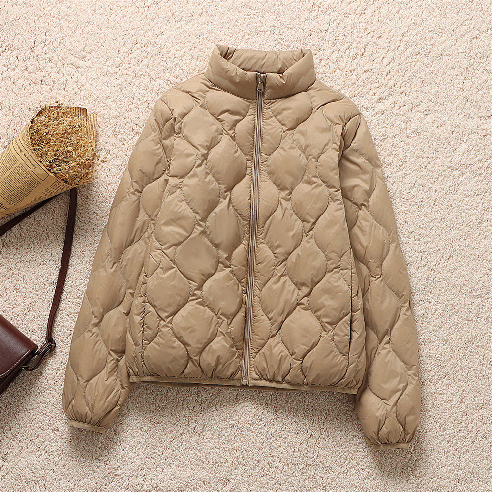 Damen leichte Stepp-Blousonjacke mit organischer Wellensteppung und Stehkragen Nord Taschen