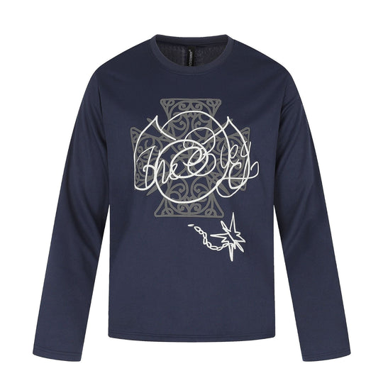 Damen Langärmliges Rundhals-Shirt mit dekorativem Print Nord Taschen