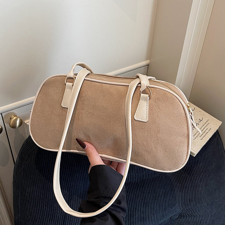 Damen elegante Umhängetasche mit hochwertigem Veloursoberteil Nord Taschen