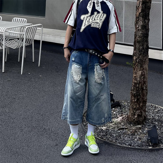 Herren Trendige Weitbein-Jeans Nord Taschen