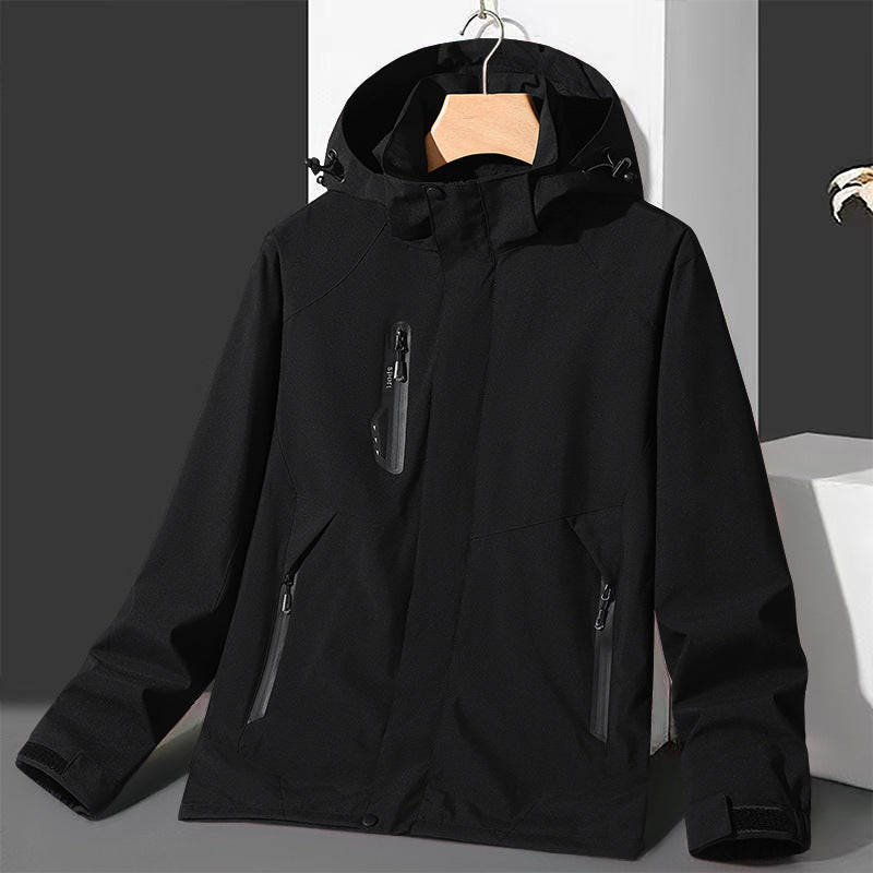 Herren Softshell-Windjacke mit Kapuze, wasserdichten Reißverschlüssen und verstellbarem Saum Nord Taschen
