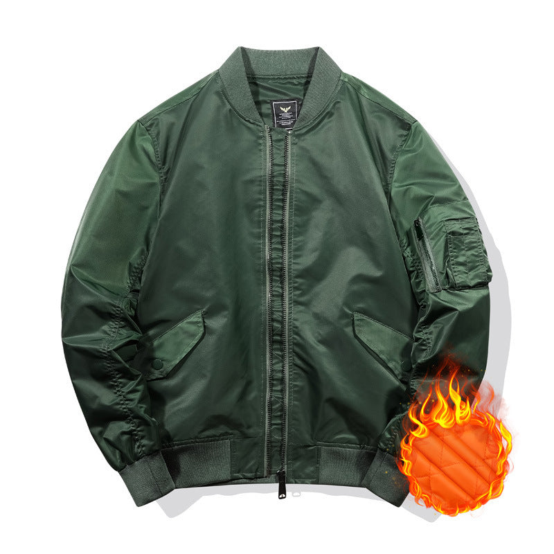 Herren Thermisch isolierte Nylon-Bomberjacke mit Ärmeltasche und Rippenbündchen Nord Taschen