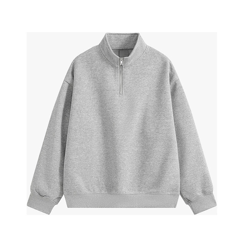 Unisex nan oversized Halbzip-Sweatshirt mit Stehkragen, Rippbündchen und weichem Fleece-Innenfutter Nord Taschen