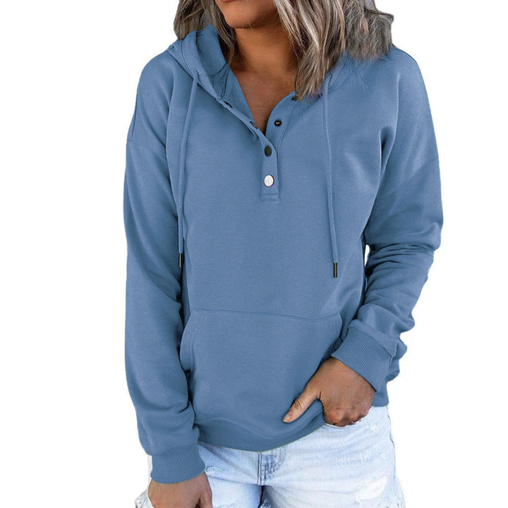 Damen Kapuzenpullover mit Knopfdetails und weichem Fleece-Material