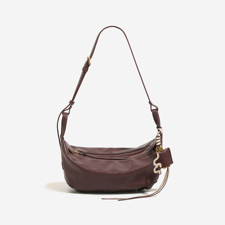 Damen Umhängetasche aus hochwertigem, weichem Leder mit stylischem Kettendetail Nord Taschen