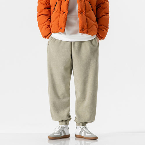 Herren Weit geschnittene Fleece-Jogginghose mit elastischen Bündchen und Eingrifftaschen Nord Taschen