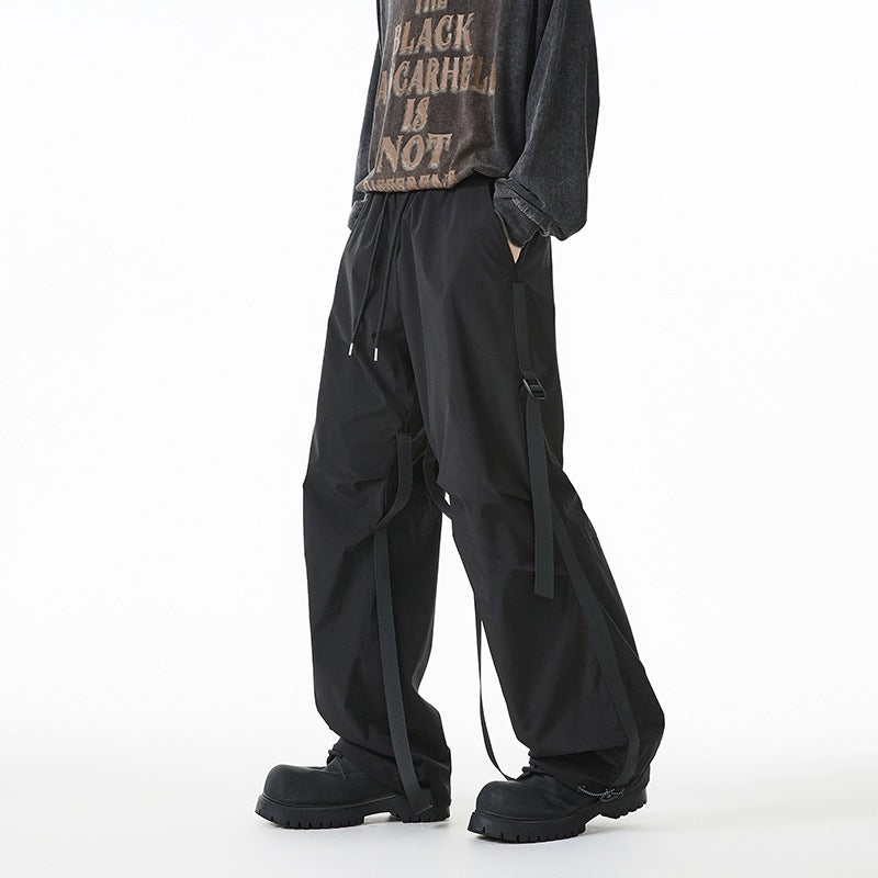 Damen Weite Tech-Cargo-Hose mit Tunnelzugbund, Beinriemen und wasserabweisender Nylon‑Optik Nord Taschen