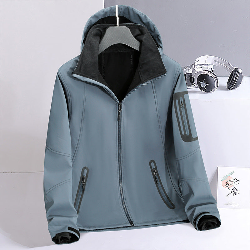 Herren wasserabweisende Softshelljacke mit Kapuze, verschweißten Reißverschlüssen und Fleecefutter Nord Taschen