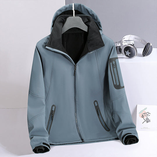 Herren wasserabweisende Softshelljacke mit Kapuze, verschweißten Reißverschlüssen und Fleecefutter Nord Taschen