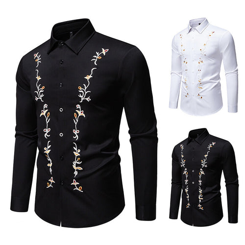 Herren Elegantes besticktes Hemd mit Kentkragen und figurbetonter Slim‑Fit‑Silhouette Nord Taschen