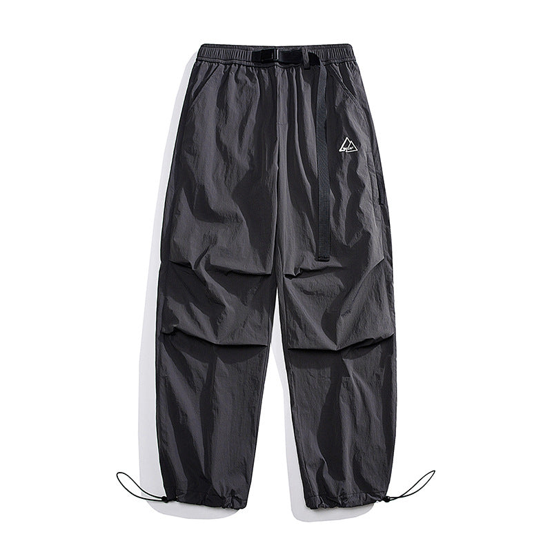 Herren Nylon Utility Cargohose mit elastischem Bund, verstellbarem Gürtel und Pattentaschen Nord Taschen