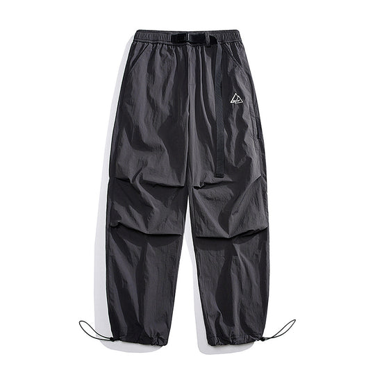 Herren Nylon Utility Cargohose mit elastischem Bund, verstellbarem Gürtel und Pattentaschen Nord Taschen
