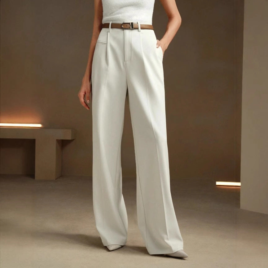 Damen Weite und elegante Anzughose mit hohen Bund