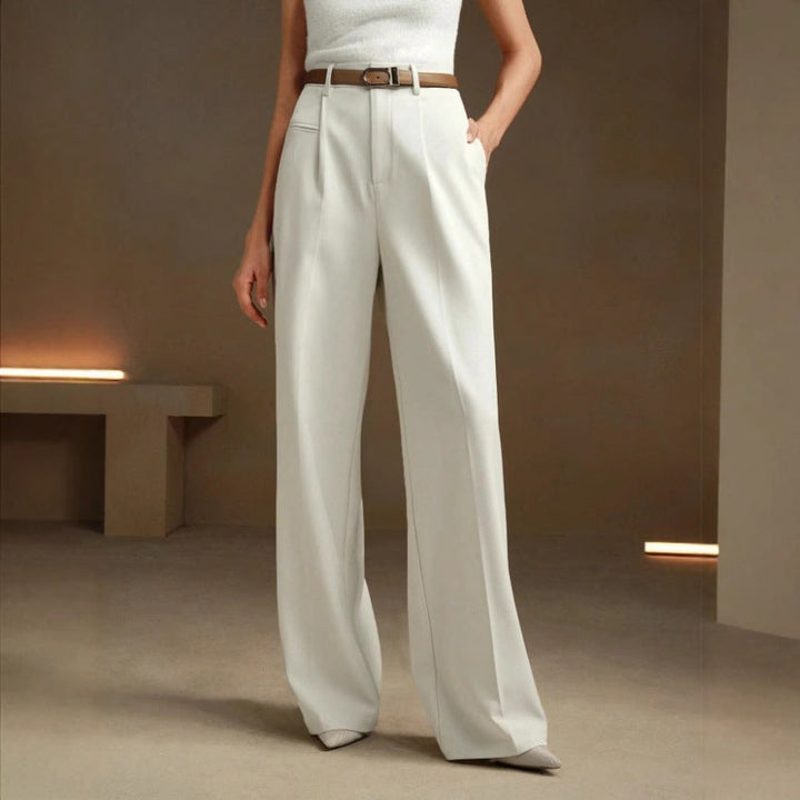 Damen Weite und elegante Anzughose mit hohen Bund
